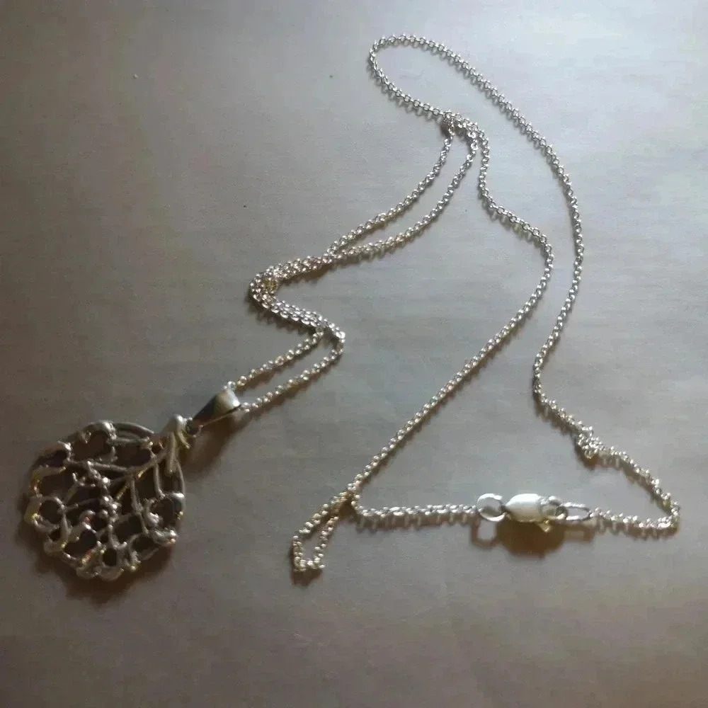🌲 Vintage Sterling Silver Tree of Life Pendant Necklace ✨